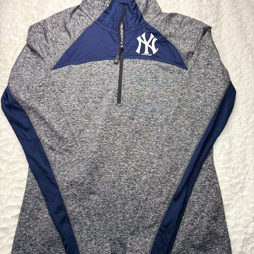 Fanatics Yankees Navy and Gray Quarter-Zip Pullover